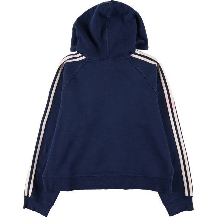 2000'S Adidas sweatshirt pullover hoodie, women's size XL cotton navy blue type Vintage Second Hand