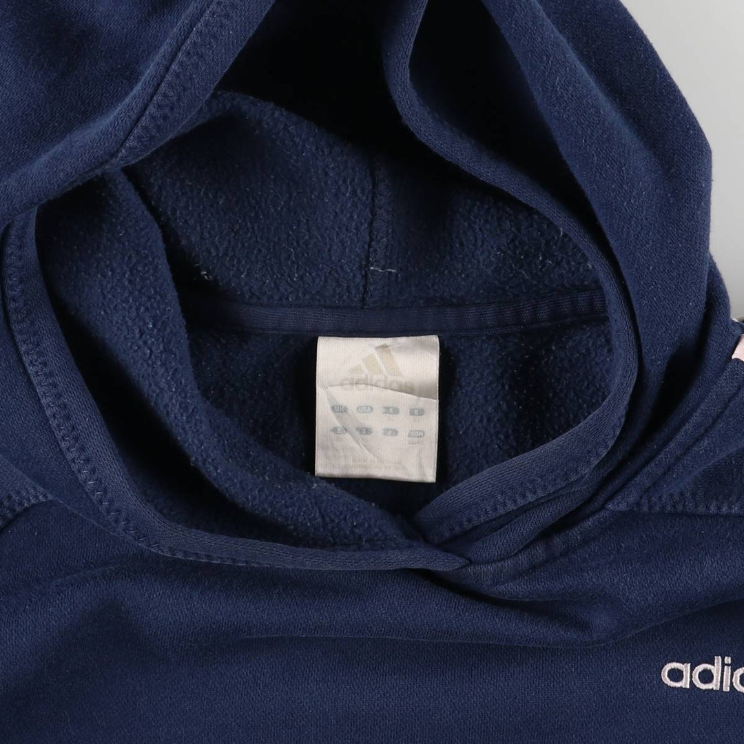 2000'S Adidas sweatshirt pullover hoodie, women's size XL cotton navy blue type Vintage Second Hand