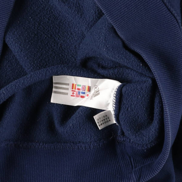 2000'S Adidas sweatshirt pullover hoodie, women's size XL cotton navy blue type Vintage Second Hand