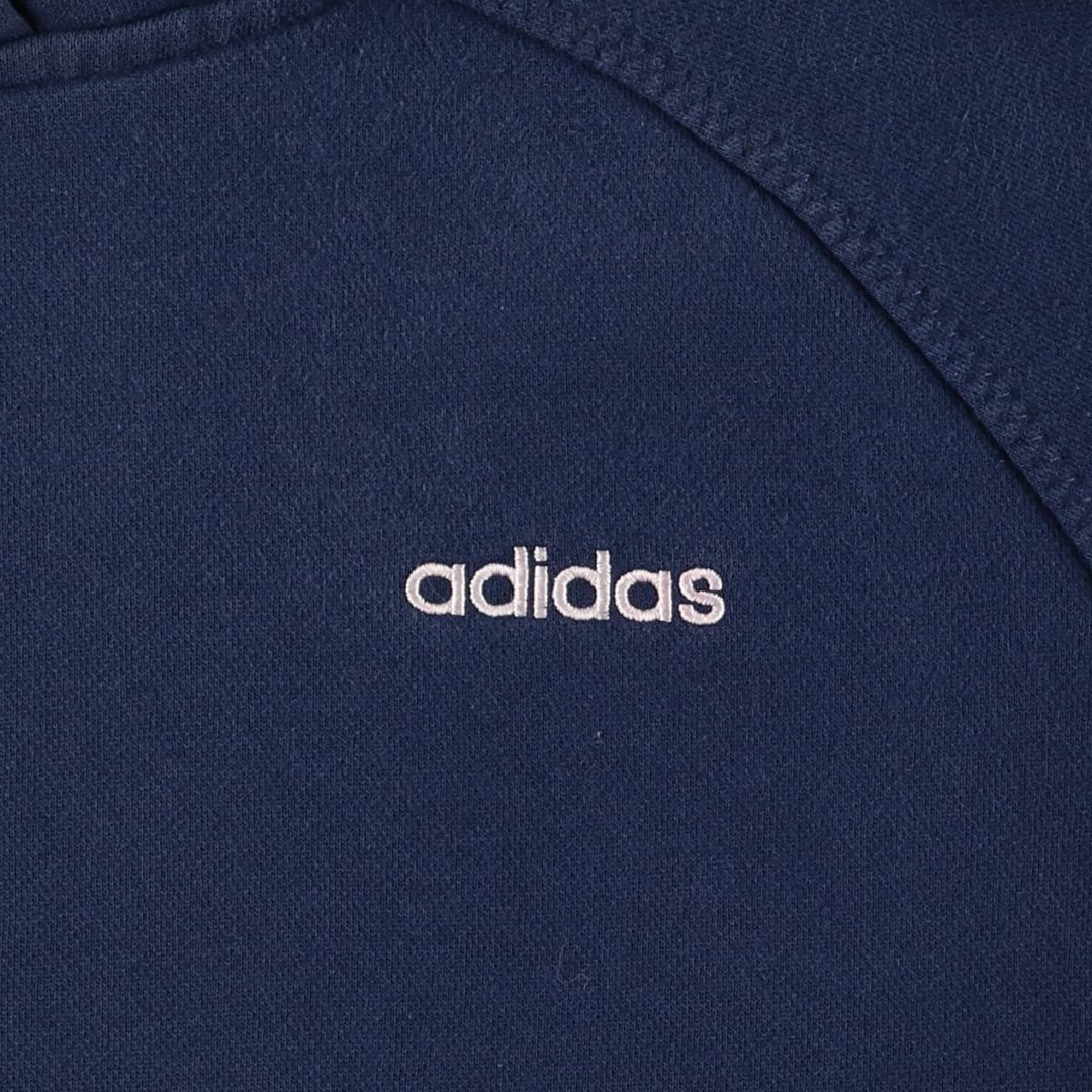 2000'S Adidas sweatshirt pullover hoodie, women's size XL cotton navy blue type Vintage Second Hand