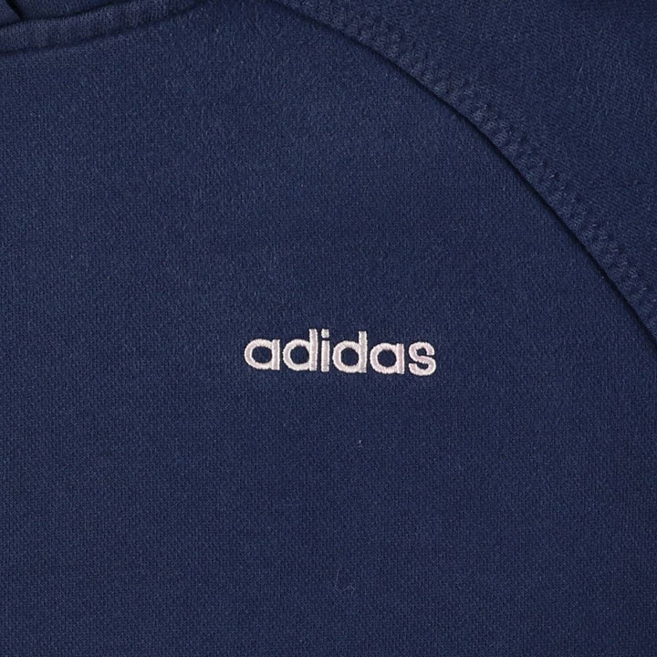 2000'S Adidas sweatshirt pullover hoodie, women's size XL cotton navy blue type Vintage Second Hand