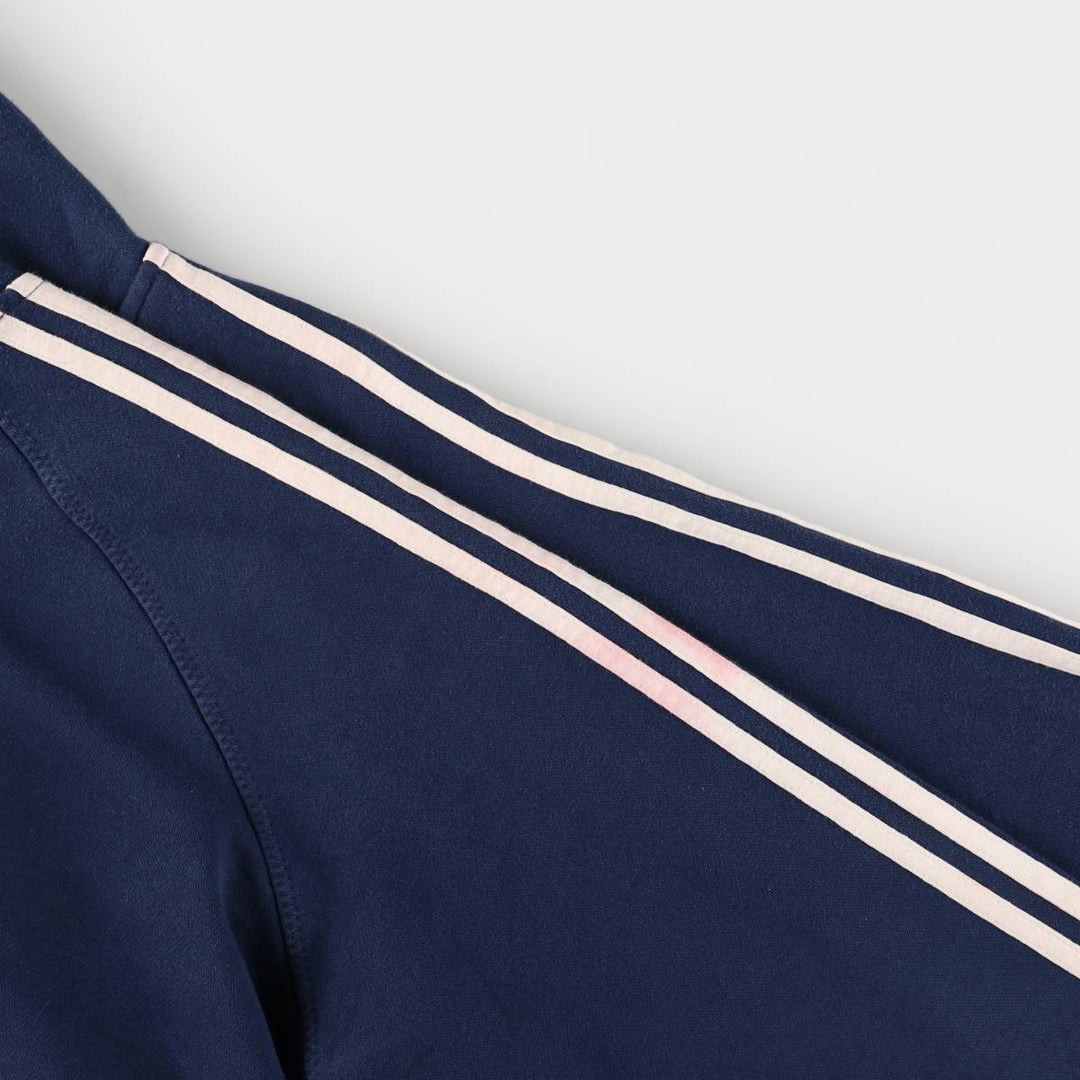 2000'S Adidas sweatshirt pullover hoodie, women's size XL cotton navy blue type Vintage Second Hand