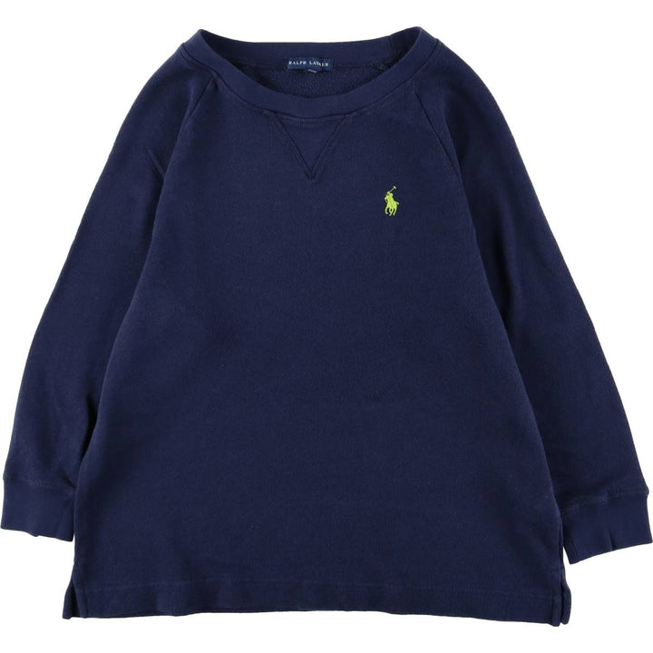 Ralph Lauren One-Point Logo Sweatshirt, Women's Size M cotton navy blue type Vintage Second Hand