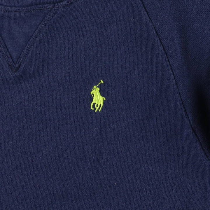 Ralph Lauren One-Point Logo Sweatshirt, Women's Size M cotton navy blue type Vintage Second Hand