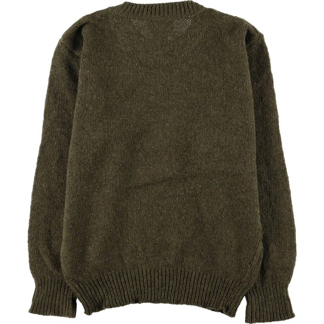 Vintage LLBean wool knit sweater from the 1970'S to 1980s, made in the USA, size L. wool Khaki type Vintage Second Hand