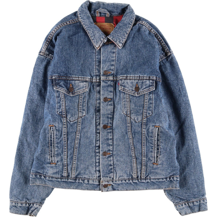 90'S Levi's 70417-4891 Denim Jacket, Made in USA, Men's Size L, Vintage cotton blue type Vintage Second Hand