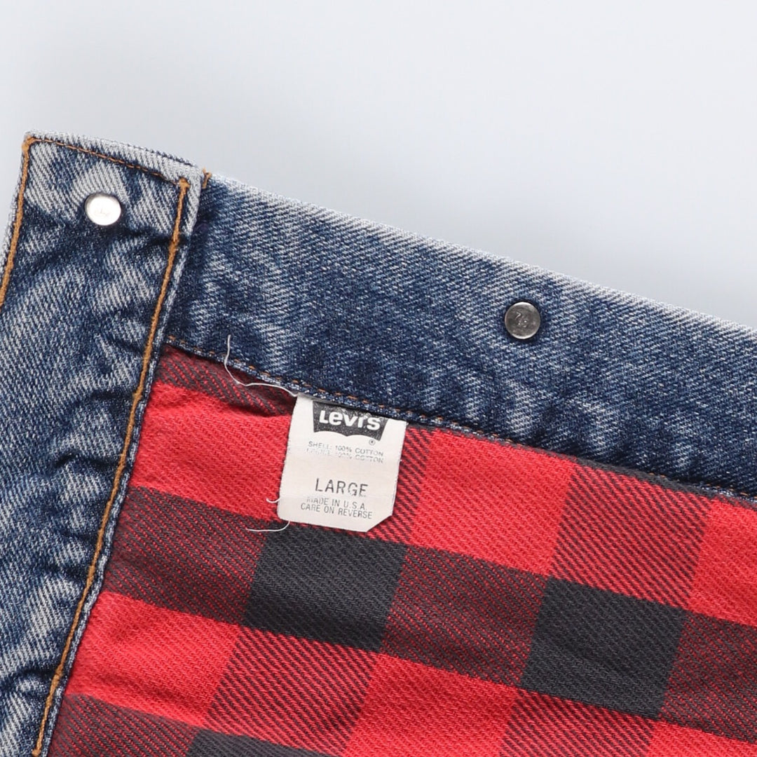 90'S Levi's 70417-4891 Denim Jacket, Made in USA, Men's Size L, Vintage cotton blue type Vintage Second Hand