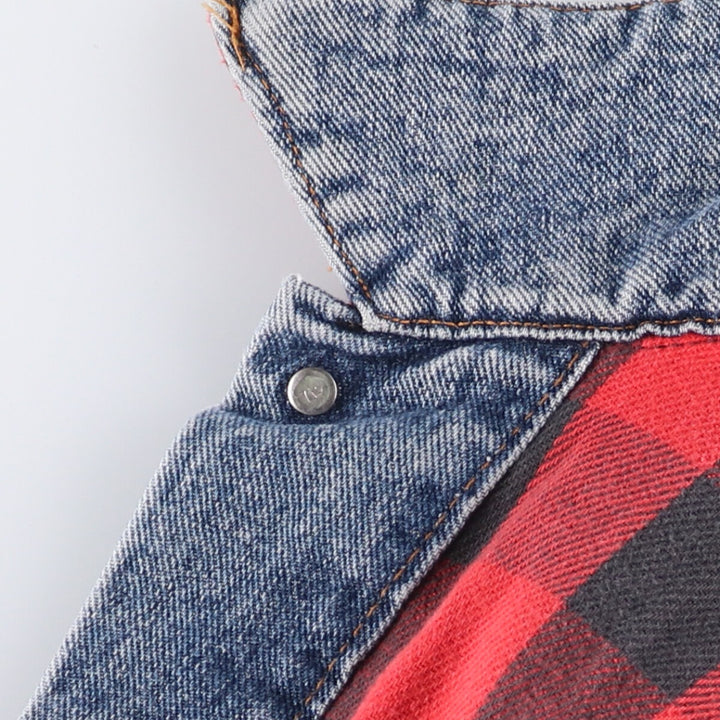 90'S Levi's 70417-4891 Denim Jacket, Made in USA, Men's Size L, Vintage cotton blue type Vintage Second Hand