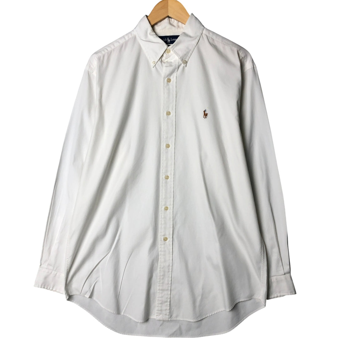 Ralph Lauren YARMOUTH long sleeve button down shirt, men's XL size cotton white type Vintage Second Hand