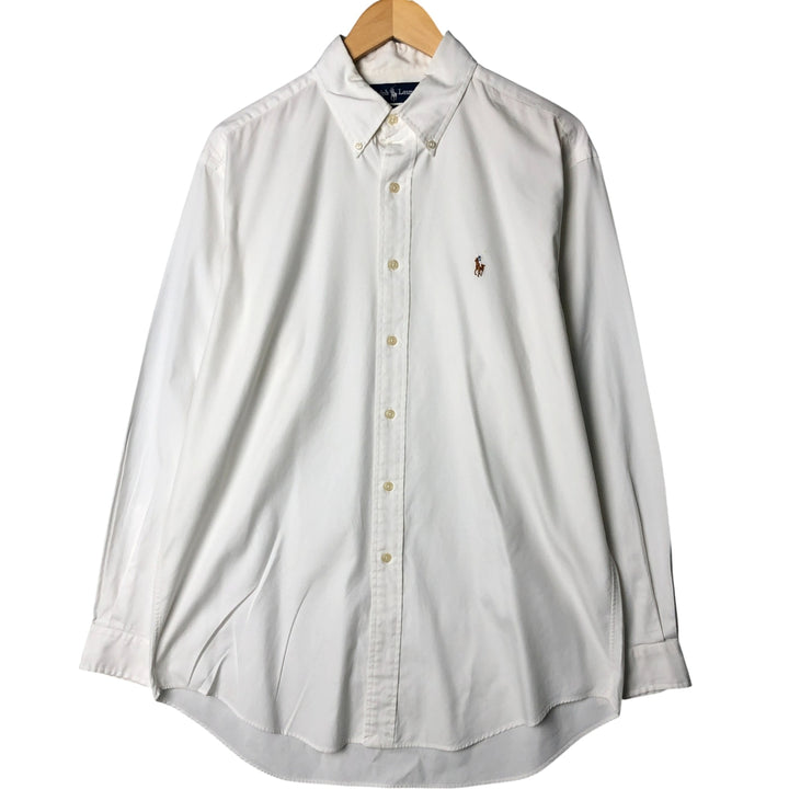 Ralph Lauren YARMOUTH long sleeve button down shirt, men's XL size cotton white type Vintage Second Hand