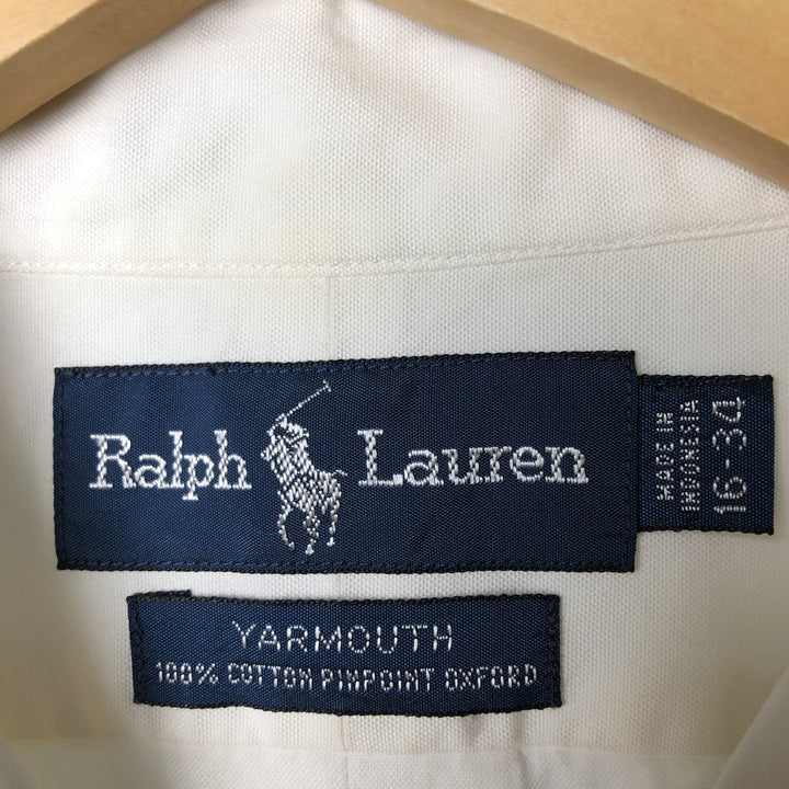 Ralph Lauren YARMOUTH long sleeve button down shirt, men's XL size cotton white type Vintage Second Hand