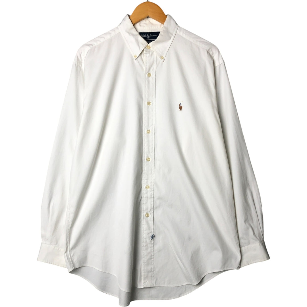 Ralph Lauren YARMOUTH long sleeve button down shirt, men's XL size cotton white type Vintage Second Hand