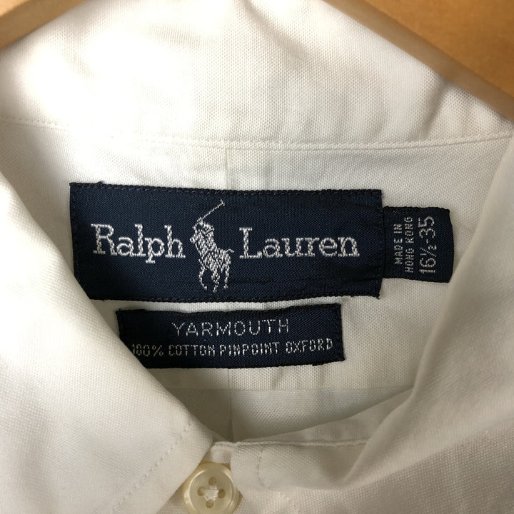Ralph Lauren YARMOUTH long sleeve button down shirt, men's XL size cotton white type Vintage Second Hand