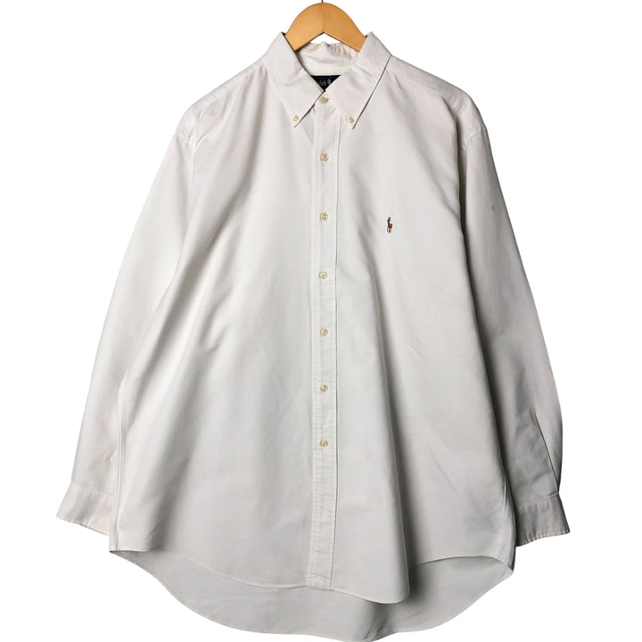 Ralph Lauren YARMOUTH long sleeve button down shirt, men's XXL size cotton white type Vintage Second Hand