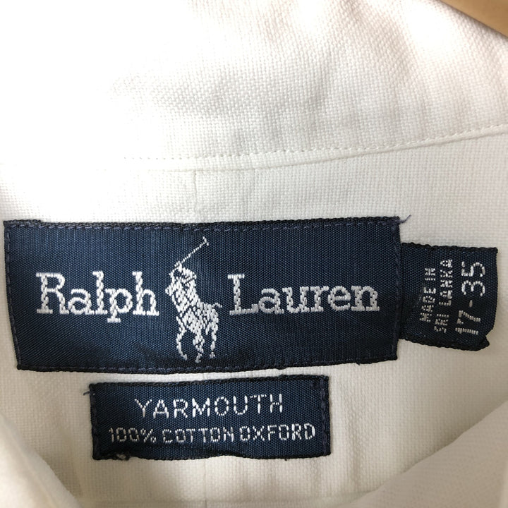 Ralph Lauren YARMOUTH long sleeve button down shirt, men's XXL size cotton white type Vintage Second Hand