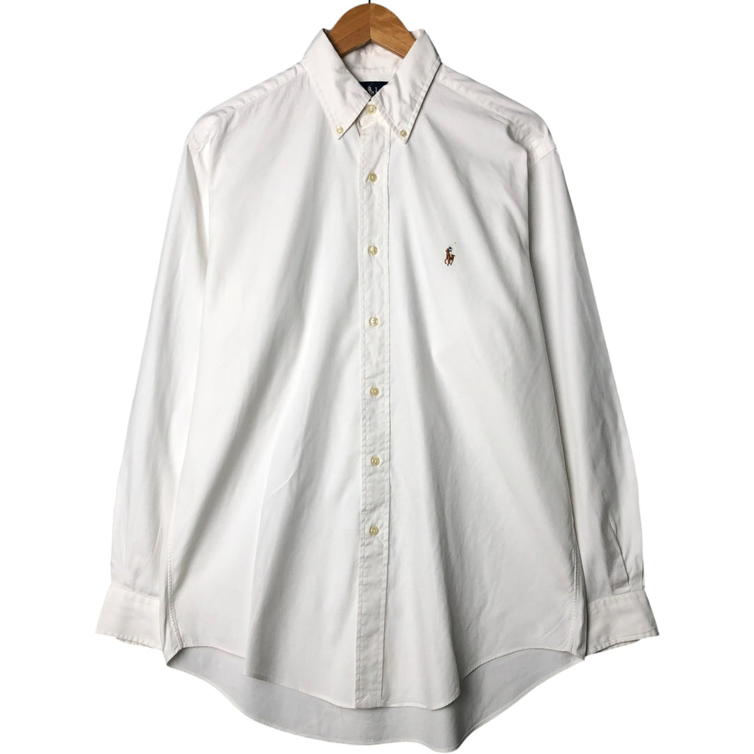 Ralph Lauren YARMOUTH long sleeve button down shirt, men's XL size cotton white type Vintage Second Hand