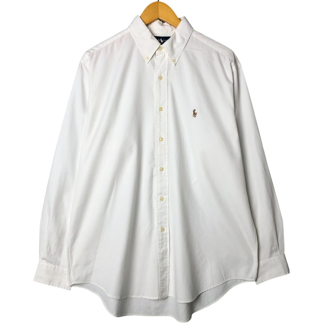 Ralph Lauren YARMOUTH long sleeve button down shirt, men's XL size cotton white type Vintage Second Hand