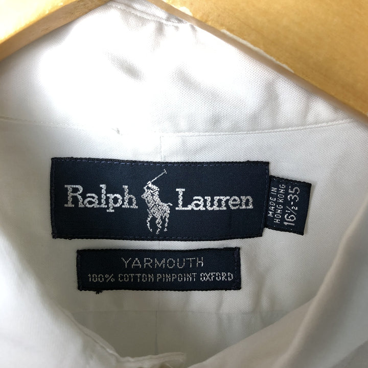 Ralph Lauren YARMOUTH long sleeve button down shirt, men's XL size cotton white type Vintage Second Hand