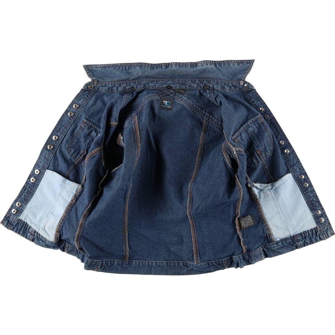 FRENCH CUFF denim jacket, women's size S cotton blue type Vintage Second Hand