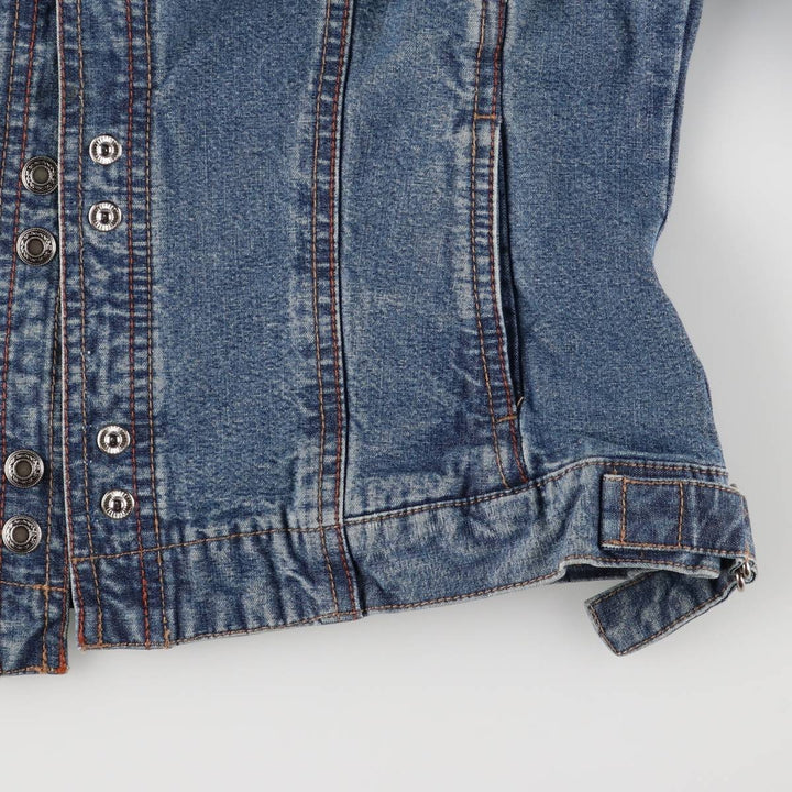 FRENCH CUFF denim jacket, women's size S cotton blue type Vintage Second Hand