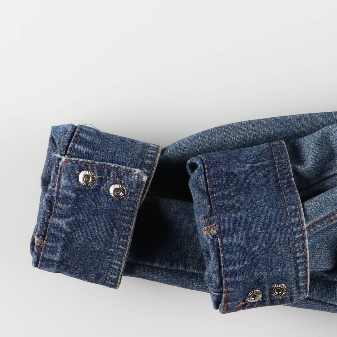 FRENCH CUFF denim jacket, women's size S cotton blue type Vintage Second Hand