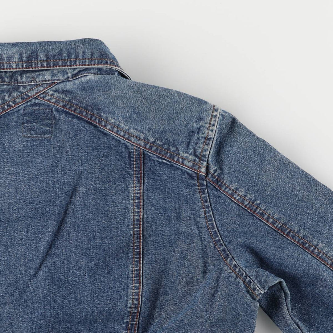 FRENCH CUFF denim jacket, women's size S cotton blue type Vintage Second Hand