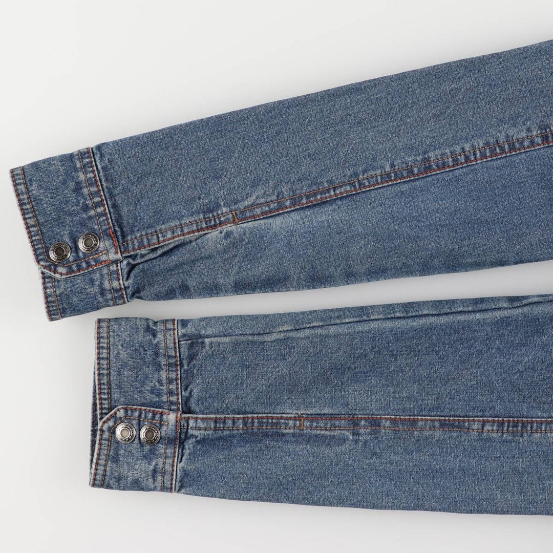 FRENCH CUFF denim jacket, women's size S cotton blue type Vintage Second Hand