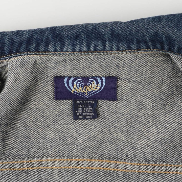 Angels Denim Jacket, Women's Size L cotton blue type Vintage Second Hand