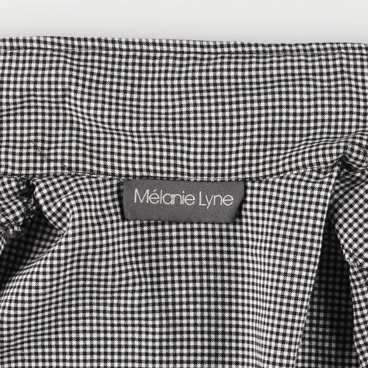 MELANIE LYNE Gingham Check Jacket, Made in Canada, Women's Size M polyester white type Vintage Second Hand