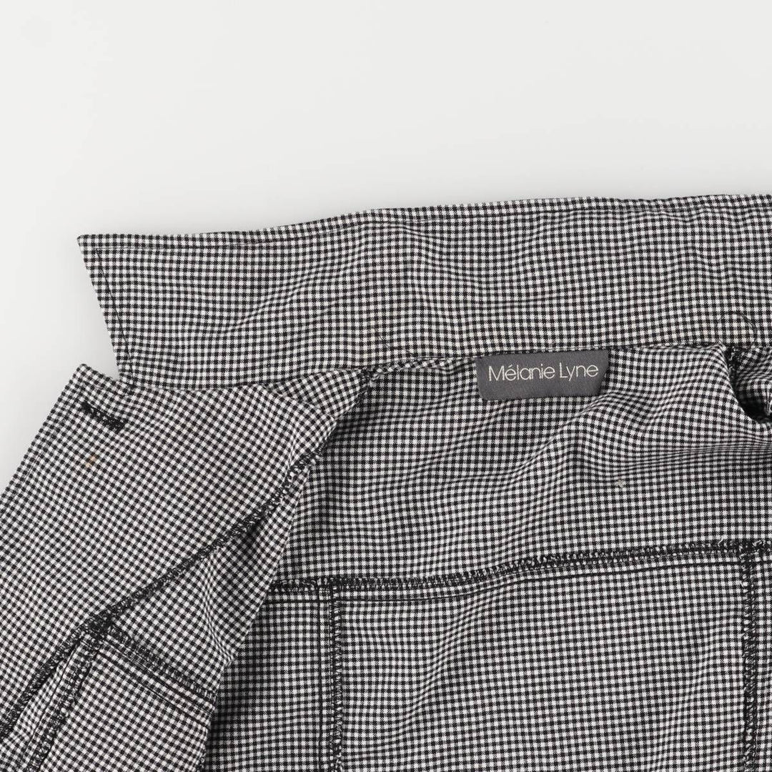 MELANIE LYNE Gingham Check Jacket, Made in Canada, Women's Size M polyester white type Vintage Second Hand