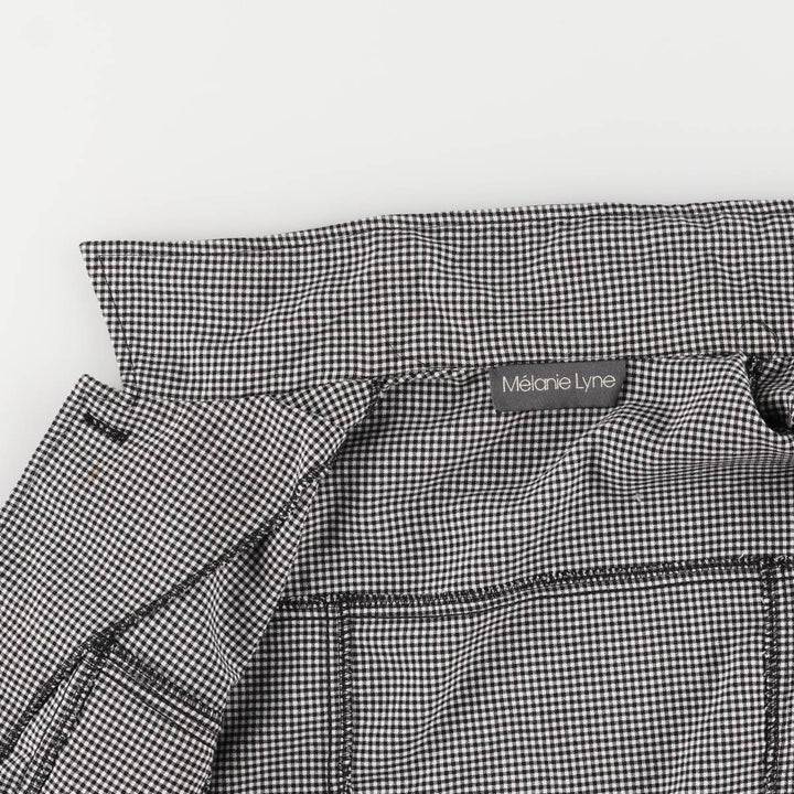 MELANIE LYNE Gingham Check Jacket, Made in Canada, Women's Size M polyester white type Vintage Second Hand