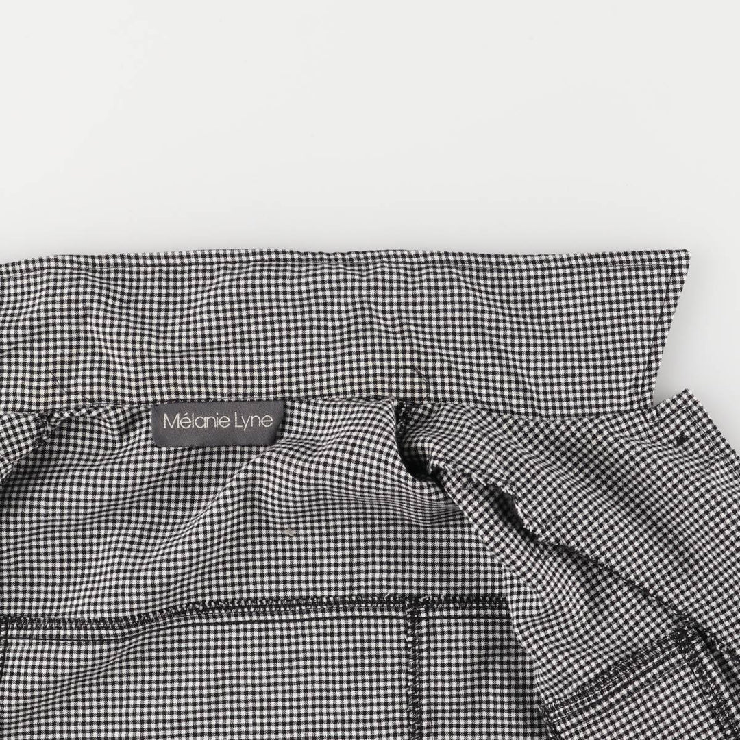 MELANIE LYNE Gingham Check Jacket, Made in Canada, Women's Size M polyester white type Vintage Second Hand