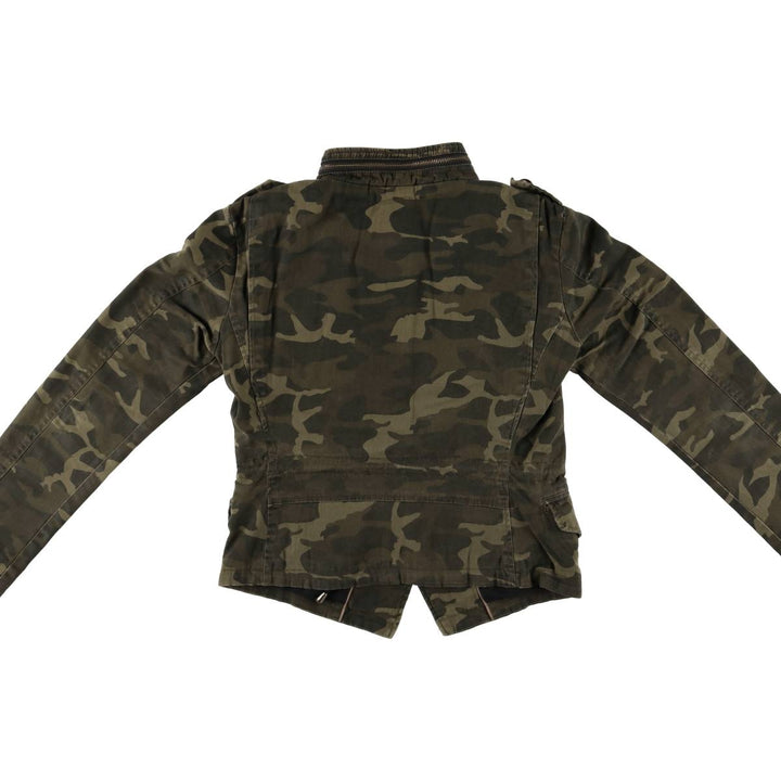 Pink Envelove Camouflage Pattern Cotton Jacket, Women's Size Small cotton Khaki type Vintage Second Hand