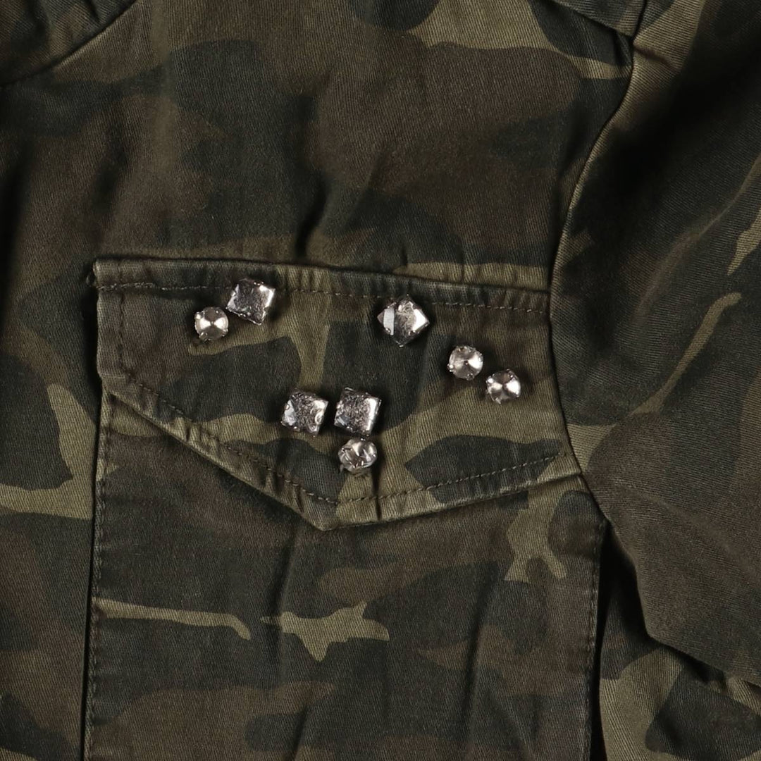 Pink Envelove Camouflage Pattern Cotton Jacket, Women's Size Small cotton Khaki type Vintage Second Hand