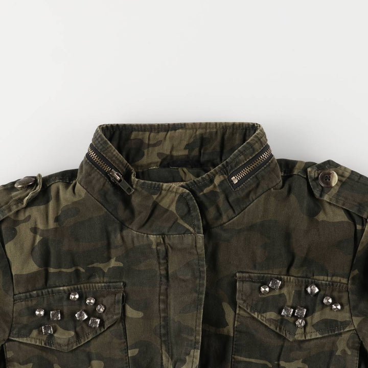 Pink Envelove Camouflage Pattern Cotton Jacket, Women's Size Small cotton Khaki type Vintage Second Hand