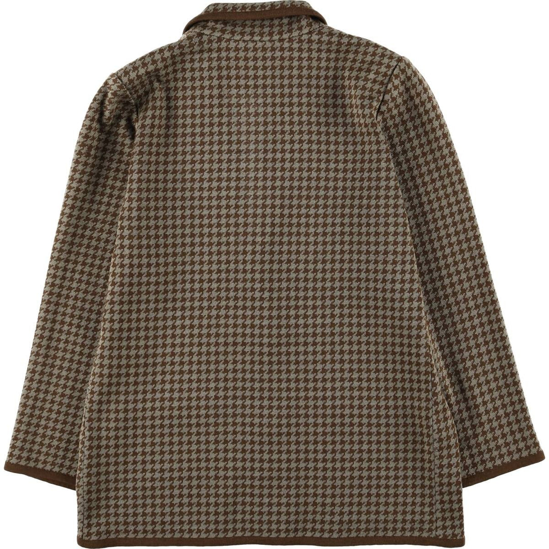 MORADO Houndstooth Pattern Wool Tailored Jacket, Women's Size L wool brown type Vintage Second Hand