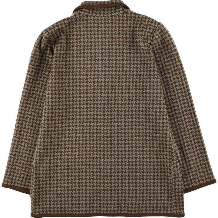 MORADO Houndstooth Pattern Wool Tailored Jacket, Women's Size L wool brown type Vintage Second Hand
