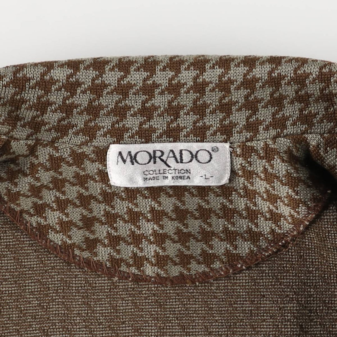 MORADO Houndstooth Pattern Wool Tailored Jacket, Women's Size L wool brown type Vintage Second Hand