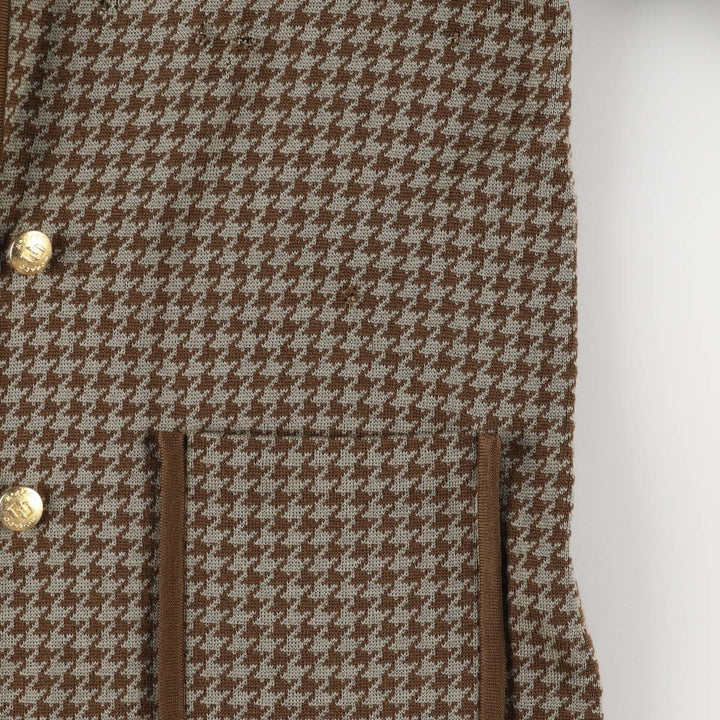 MORADO Houndstooth Pattern Wool Tailored Jacket, Women's Size L wool brown type Vintage Second Hand