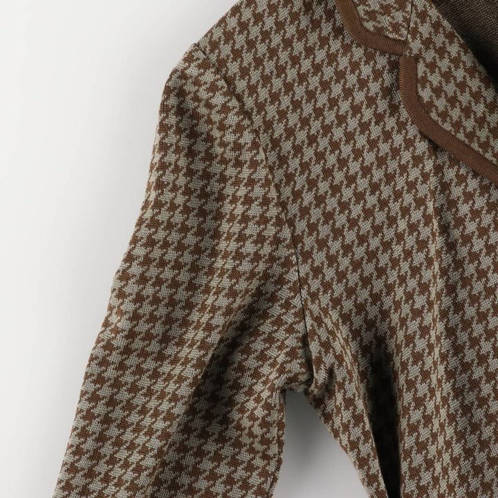 MORADO Houndstooth Pattern Wool Tailored Jacket, Women's Size L wool brown type Vintage Second Hand