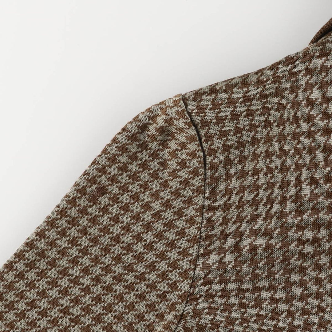 MORADO Houndstooth Pattern Wool Tailored Jacket, Women's Size L wool brown type Vintage Second Hand