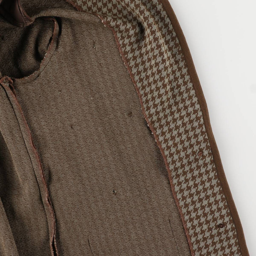 MORADO Houndstooth Pattern Wool Tailored Jacket, Women's Size L wool brown type Vintage Second Hand