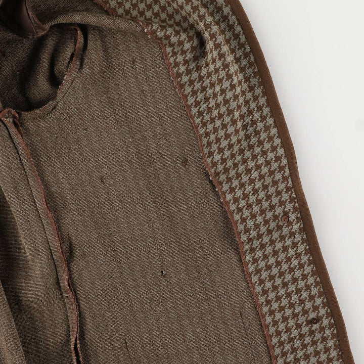 MORADO Houndstooth Pattern Wool Tailored Jacket, Women's Size L wool brown type Vintage Second Hand