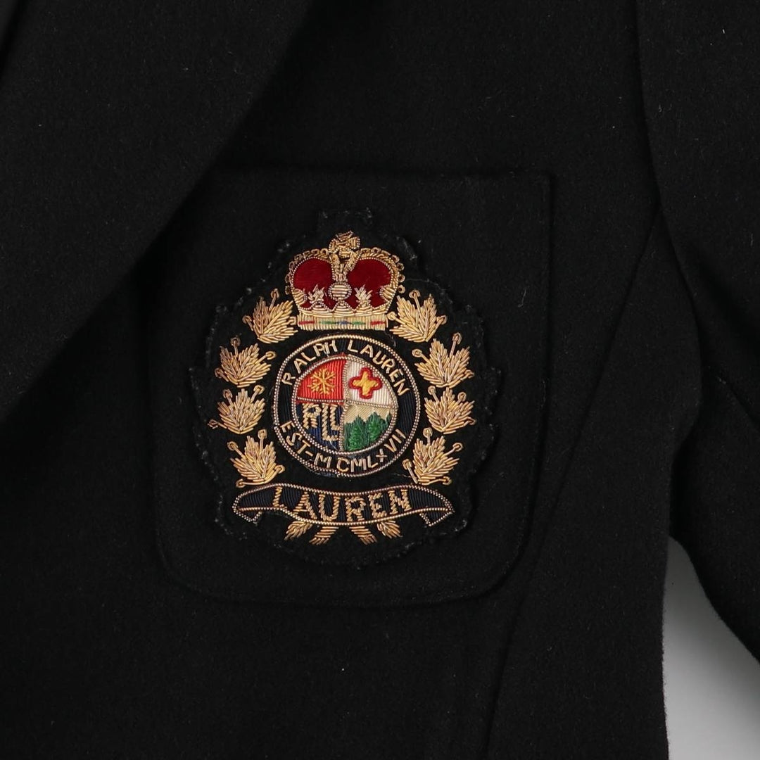 Ralph Lauren Lauren cashmere-blend wool tailored jacket, size M wool black type Vintage Second Hand