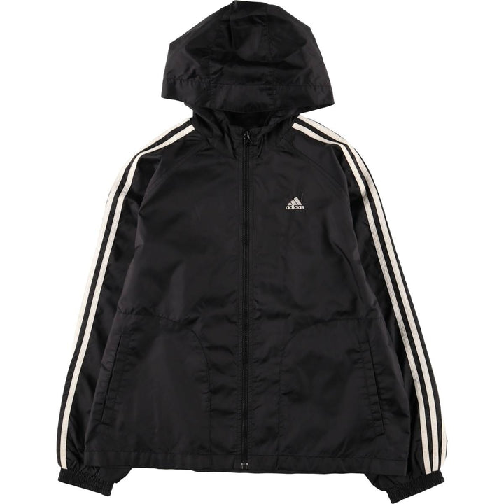 Adidas nylon hoodie, women's size L Nylon black type Vintage Second Hand