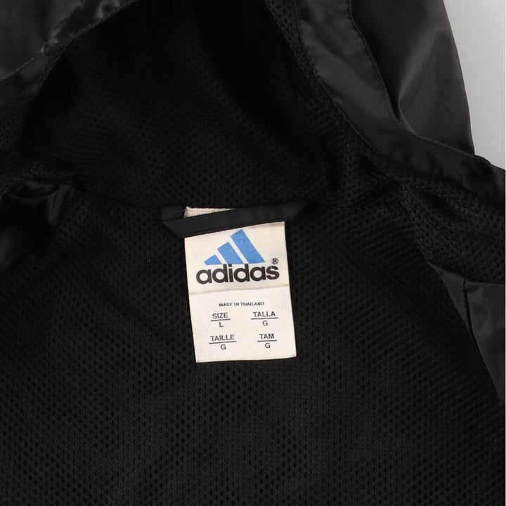 Adidas nylon hoodie, women's size L Nylon black type Vintage Second Hand