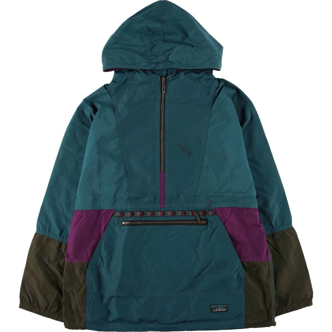 Vintage LLBean Anorak Parka from the 1980'S to 1990s, Made in USA, Men's Size L unclear green type Vintage Second Hand