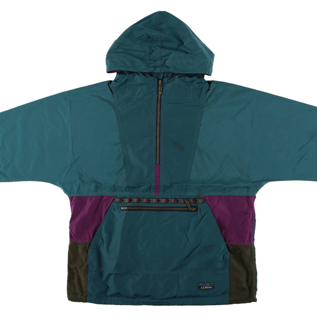 Vintage LLBean Anorak Parka from the 1980'S to 1990s, Made in USA, Men's Size L unclear green type Vintage Second Hand