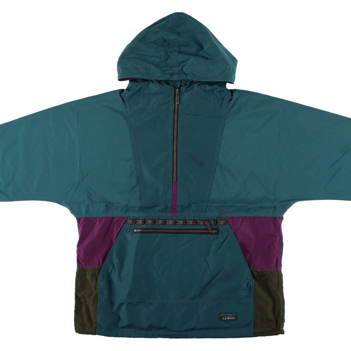 Vintage LLBean Anorak Parka from the 1980'S to 1990s, Made in USA, Men's Size L unclear green type Vintage Second Hand
