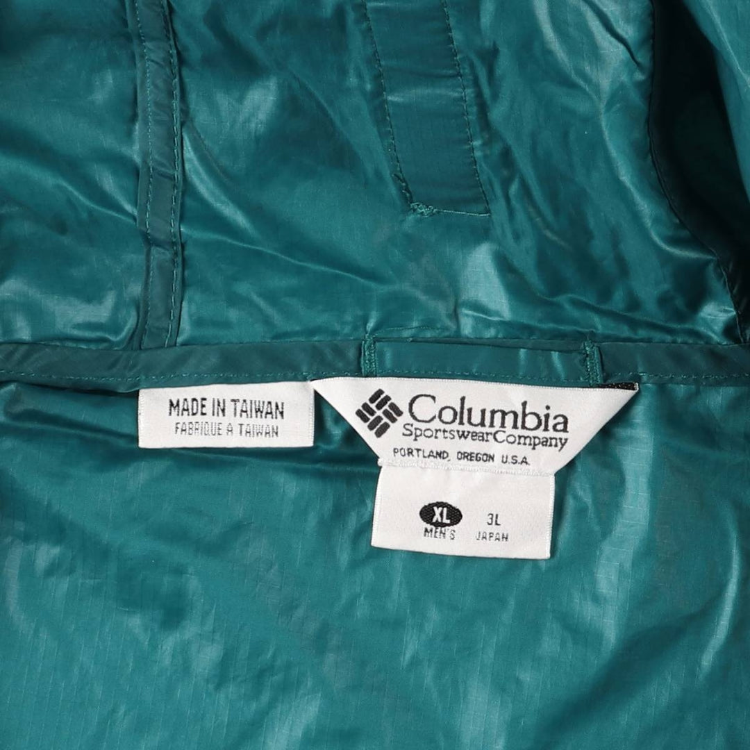 90s-00'S Columbia Packable Ripstop Anorak Parka, Men's XL Nylon green type Vintage Second Hand